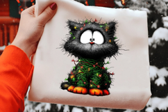 Whimsical Christmas Cat Clipart Sublimation Product Image 2
