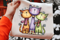 Whimsical Christmas Cat Clipart Product Image 2