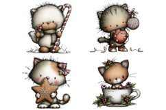 Whimsical Christmas Cat Clipart Product Image 2
