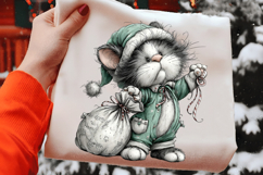 Whimsical Christmas Cat Clipart Product Image 2