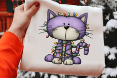 Whimsical Christmas Cat Clipart Sublimation Product Image 2