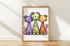 Whimsical Christmas Cat Clipart Product Image 3