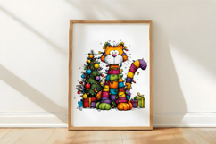 Whimsical Christmas Cat Clipart Product Image 3