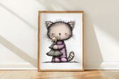 Whimsical Christmas Cat Clipart1 Product Image 3
