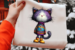 Whimsical Christmas Cat Clipart Product Image 2