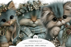 Whimsical Christmas Cat Clipart Product Image 1