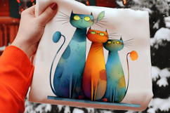 Whimsical Christmas Cat Gang Clipart Product Image 2