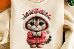Whimsical Christmas Cats Clipart PNG | Cute Holiday Kitten Product Image 3