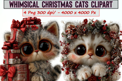 Whimsical Christmas Cats Clipart Product Image 1