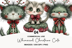 Whimsical Christmas Cats Clipart Product Image 1