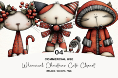 Whimsical Christmas Cats Clipart Product Image 1