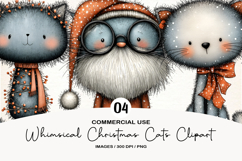Whimsical Christmas Cats Clipart Product Image 1