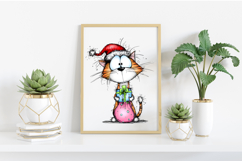 Whimsical Christmas Cats Clipart Product Image 2