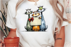 Whimsical Christmas Cats Clipart Product Image 2