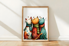 Whimsical Christmas Cats Clipart Product Image 3
