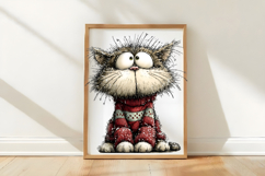 Whimsical Christmas Cats Clipart Product Image 3