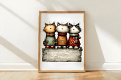 Whimsical Christmas Cats Clipart Product Image 3