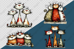 Whimsical Christmas Cats Clipart Product Image 4
