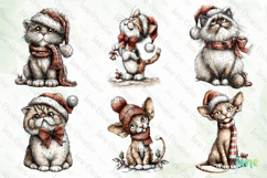 Whimsical Christmas Cats Clipart Bundle Product Image 2