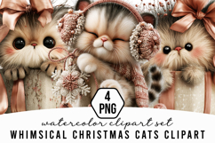 Whimsical Christmas Cats Clipart Product Image 1