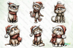 Whimsical Christmas Cats Clipart Bundle Product Image 7