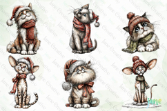 Whimsical Christmas Cats Clipart Bundle Product Image 8
