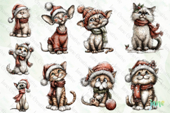 Whimsical Christmas Cats Clipart Bundle Product Image 9
