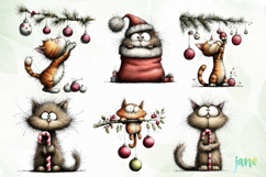 Whimsical Christmas Cats Clipart Product Image 7