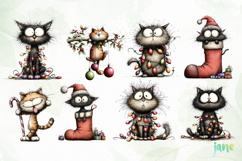 Whimsical Christmas Cats Clipart Product Image 6
