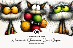 Whimsical Christmas Cats Clipart PNG Product Image 1