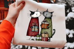 Whimsical Christmas Cats Clipart PNG Product Image 2