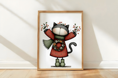 Whimsical Christmas Cats Clipart PNG Product Image 3