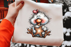 Whimsical Christmas Chick Clipart Product Image 2