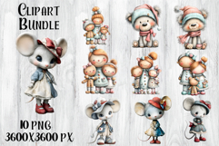 Whimsical Christmas clipart. Winter animal Sublimation Product Image 1