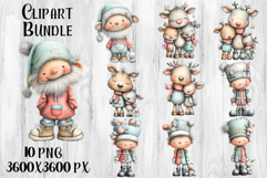 Whimsical Christmas clipart. Winter animal Sublimation Product Image 1