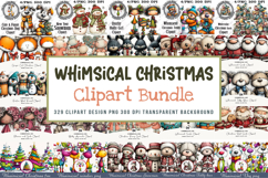 Whimsical Christmas Clipart Bundle, Christmas Big Bundle Product Image 1