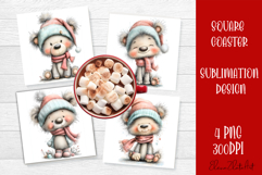 Whimsical Christmas Coaster Design | animal Square Coaster Product Image 1