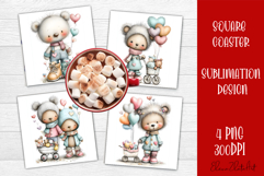 Whimsical Christmas Coaster Design | animal Square Coaster Product Image 1