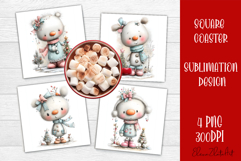 Whimsical winter Coaster Design | animal Square Coaster Product Image 1