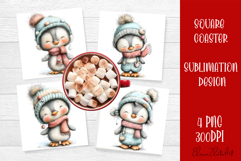 Whimsical winter Coaster Design | animal Square Coaster Product Image 1