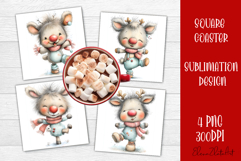 Whimsical winter Coaster Design | animal Square Coaster Product Image 1