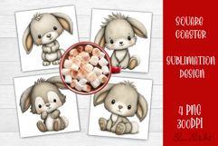 Whimsical Christmas Coaster Design | animal Square Coaster Product Image 1