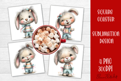 Whimsical Christmas Coaster Design | animal Square Coaster Product Image 1