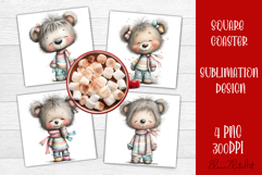 Whimsical winter Coaster Design | animal Square Coaster Product Image 1