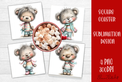 Whimsical winter Coaster Design | animal Square Coaster Product Image 1