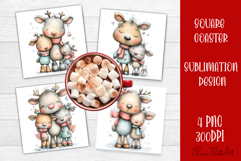 Whimsical Christmas Coaster Design | animal Square Coaster Product Image 1