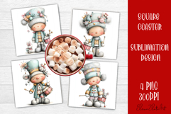 Whimsical Christmas Coaster Design | animal Square Coaster Product Image 1