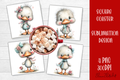 Whimsical Christmas Coaster Design | animal Square Coaster Product Image 1