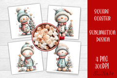 Whimsical Christmas Coaster Design | animal Square Coaster Product Image 1