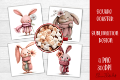 Whimsical Christmas Coaster Design | animal Square Coaster Product Image 1